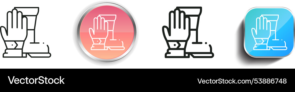 Firefighter icon thin linear regular and button Vector Image