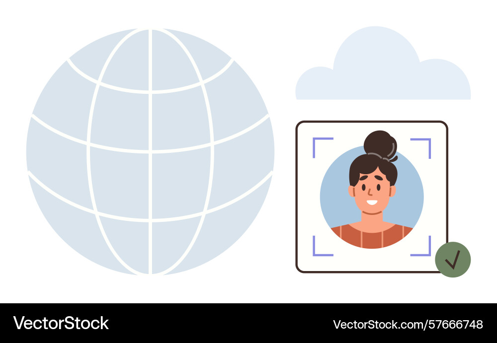 Global digital identity verification with profile vector image