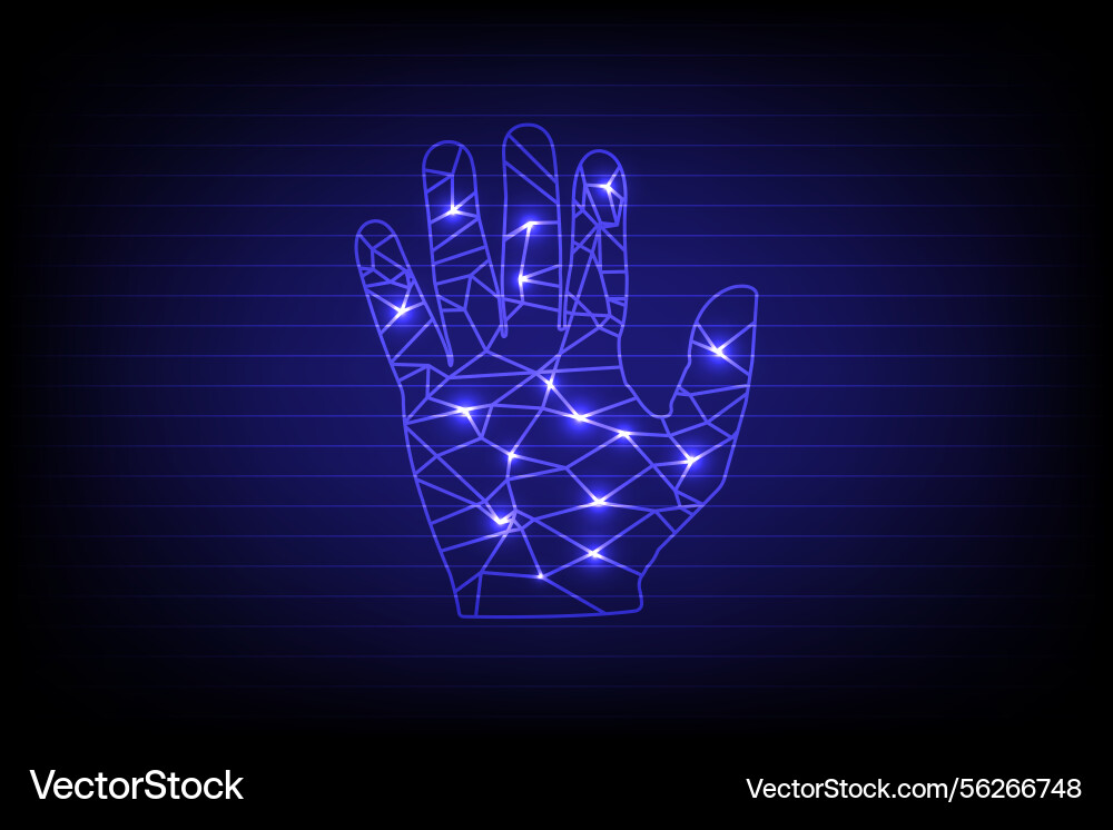 Identity scan fingerprint and handprint Vector Image