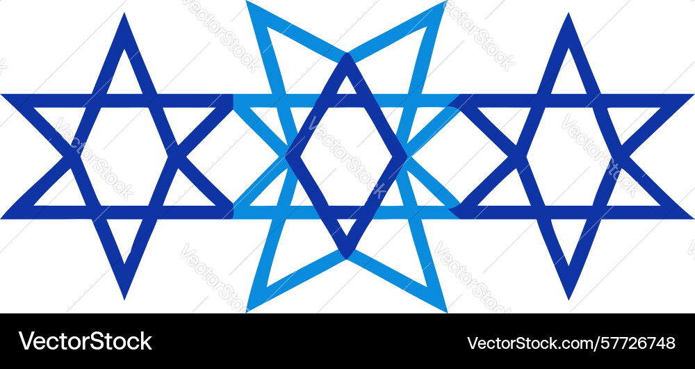 Interlocking star of david pattern abstract vector image