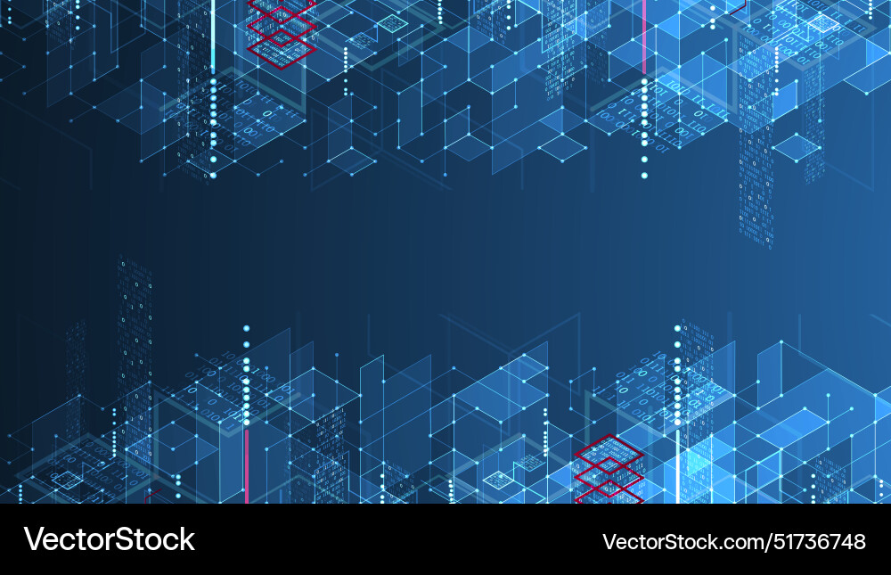 Isometric big data processing concept cloud Vector Image