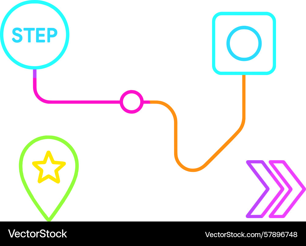 Visual representation of a step-by-step process Visual representation of a step-by-step process vector image