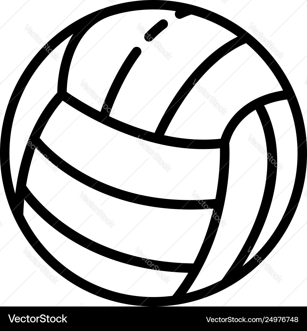 Volleyball Ball Outline Icon Vector Image