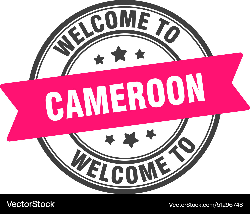 Welcome to cameroon stamp round sign Royalty Free Vector