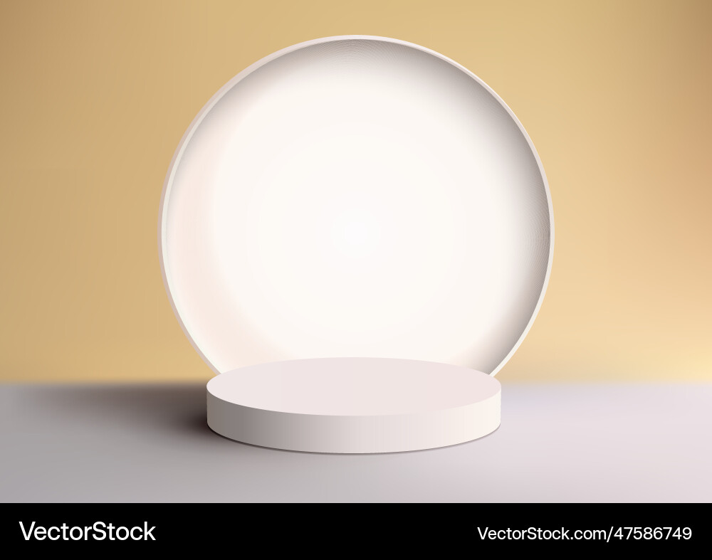 3d realistic empty white podium stand Royalty Free Vector