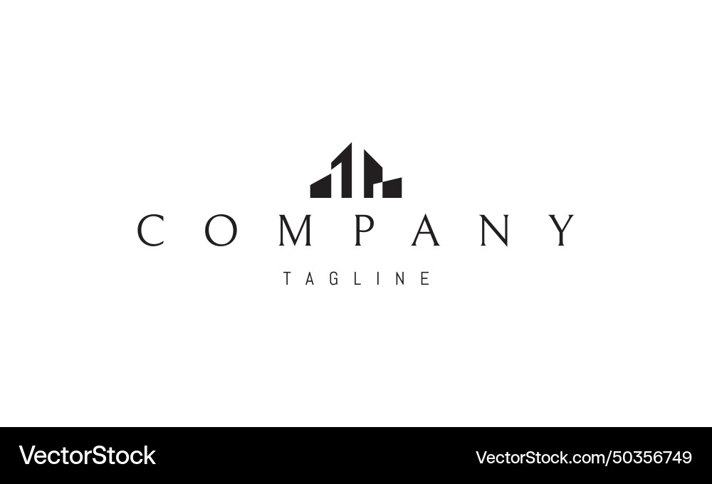 A logo with an abstract image of building A logo with an abstract image of building vector image