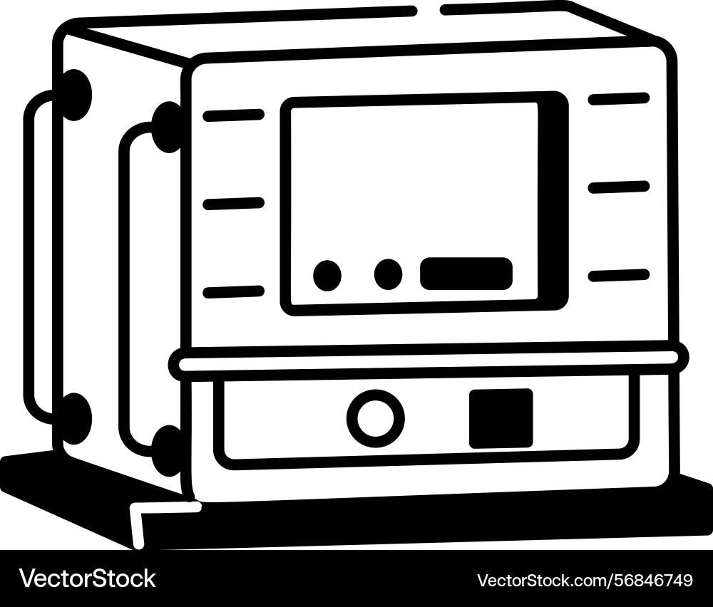 A sketchy style icon of industrial pc Vector Image