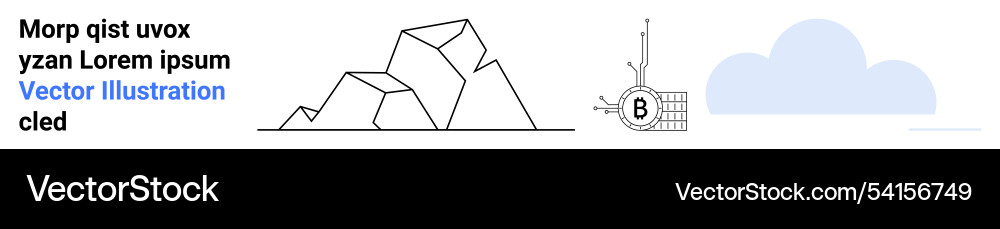 Abstract geometric mountains with technology Vector Image