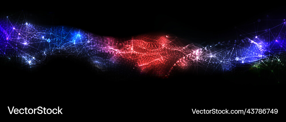 Abstract plexus background glowing particles vector image