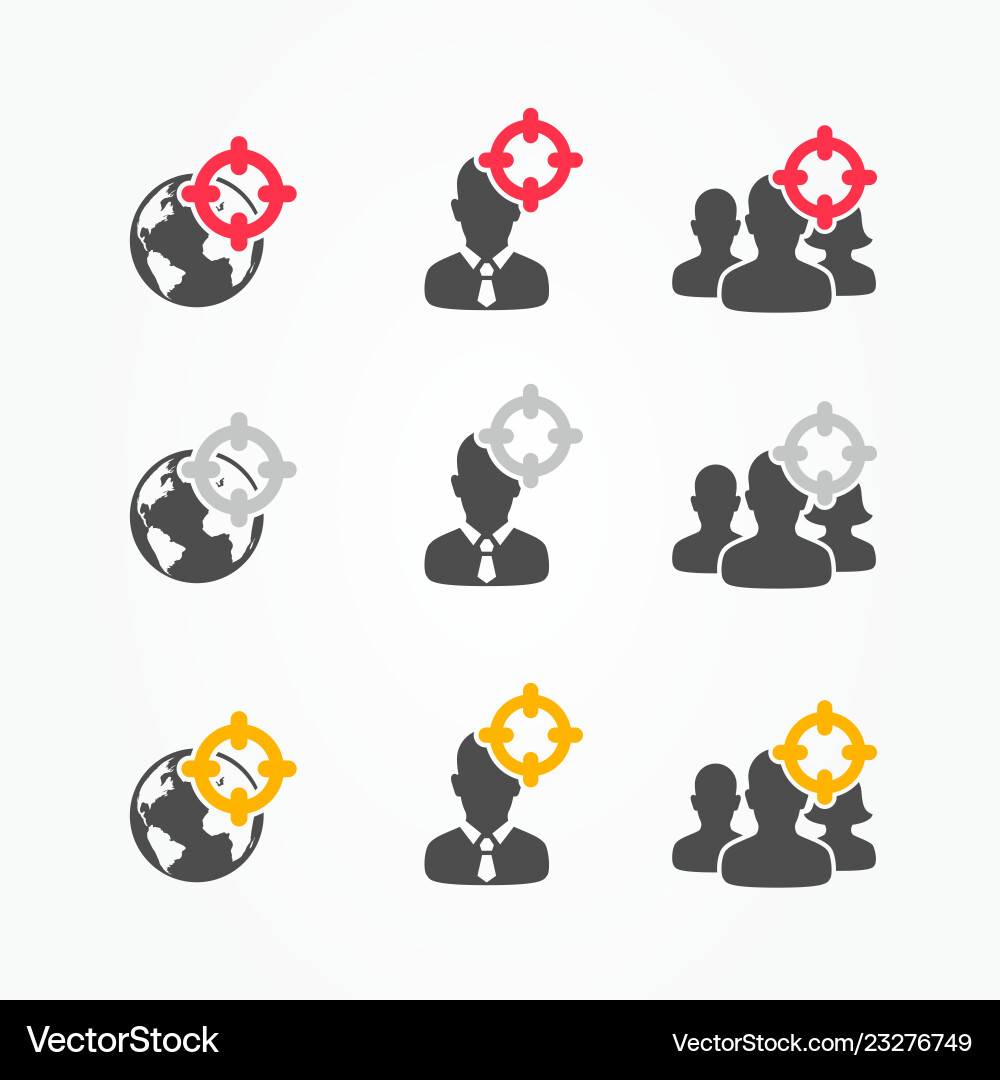 Assassin Target Icon Set vector image
