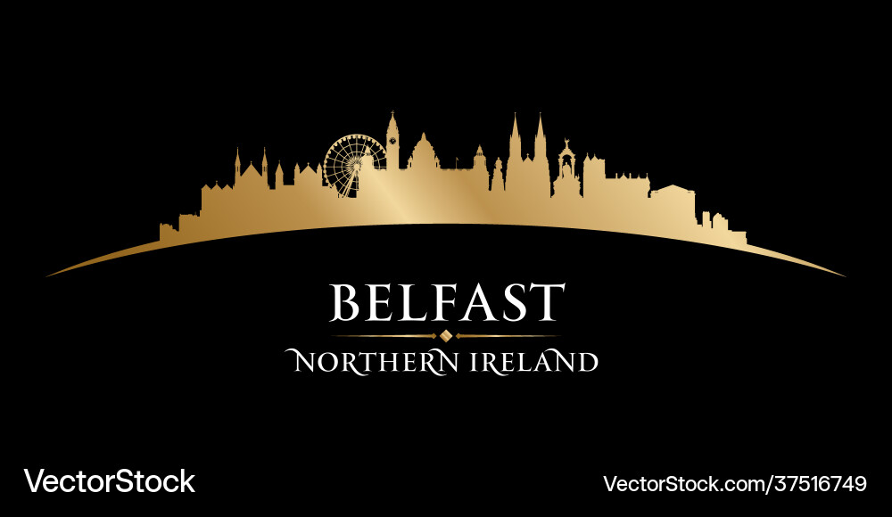 Belfast City Skyline Silhouette Vector Image