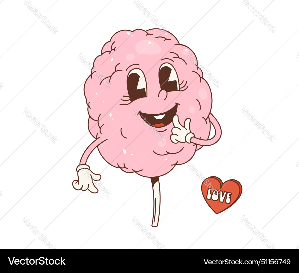 Cartoon retro cotton candy groovy character Cartoon retro cotton candy groovy character vector image