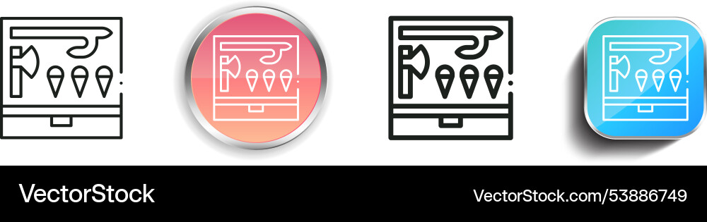 Firefighter icon thin linear regular and button Firefighter icon thin linear regular and button Vector Image