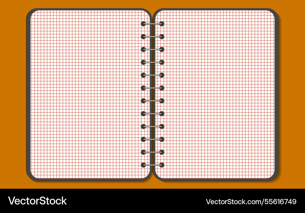 Graph paper open notepad printable squared grid Vector Image