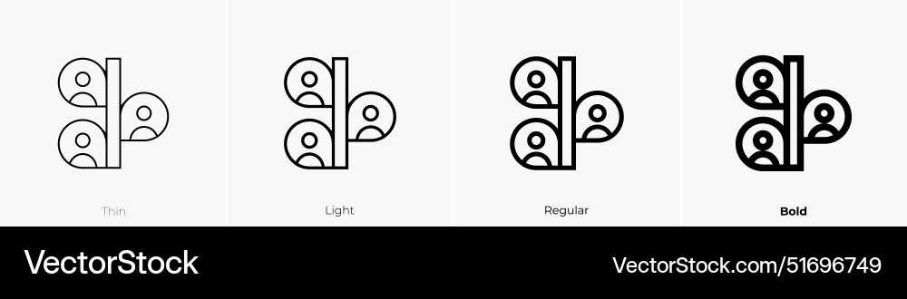 Hierarchy icon thin light regular and bold style Hierarchy icon thin light regular and bold style vector image