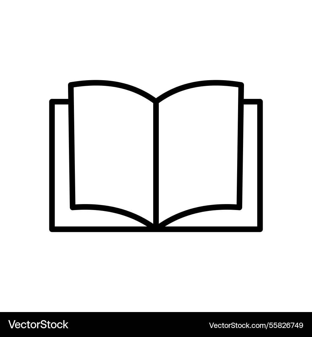 Open book symbol knowledge reading icon simple Vector Image
