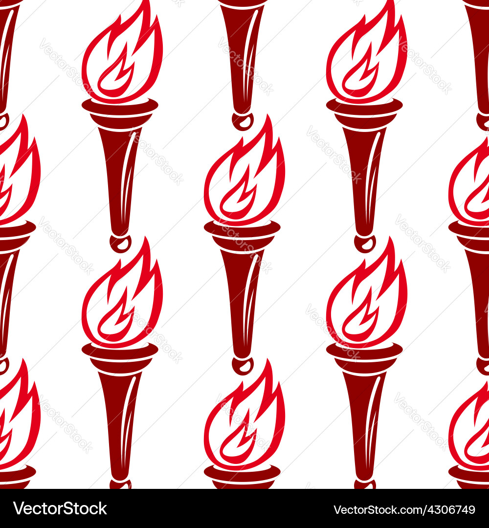 Red Torch Flames Pattern vector image