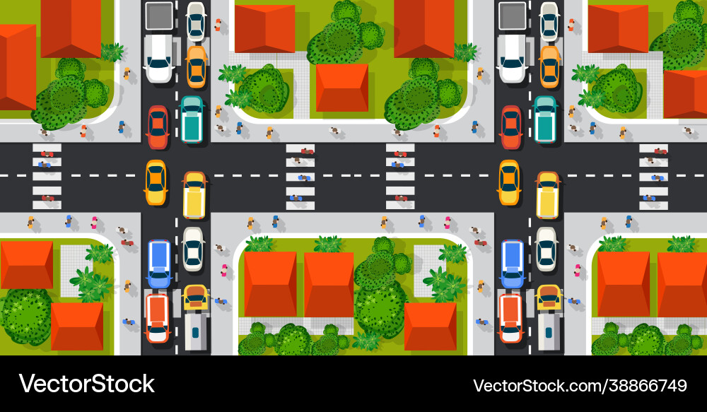 Road top view with highways many different Road top view with highways many different vector image