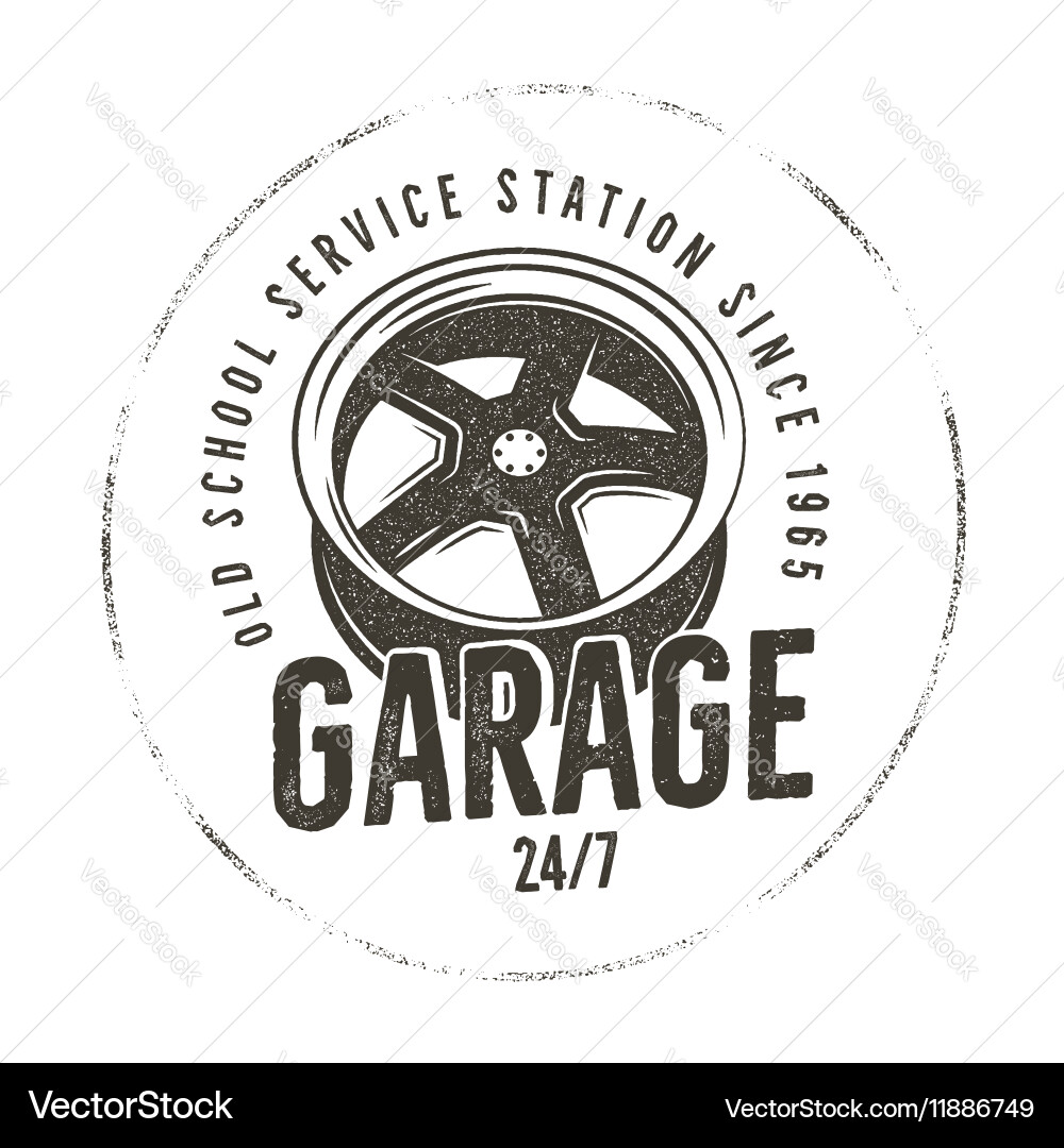 Vintage Garage Label - Service Station Vector Image