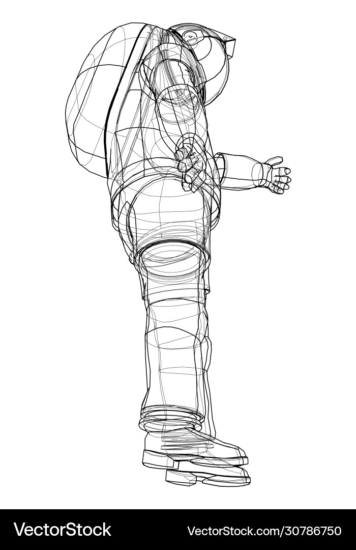 Astronaut concept rendering 3d Vector Image