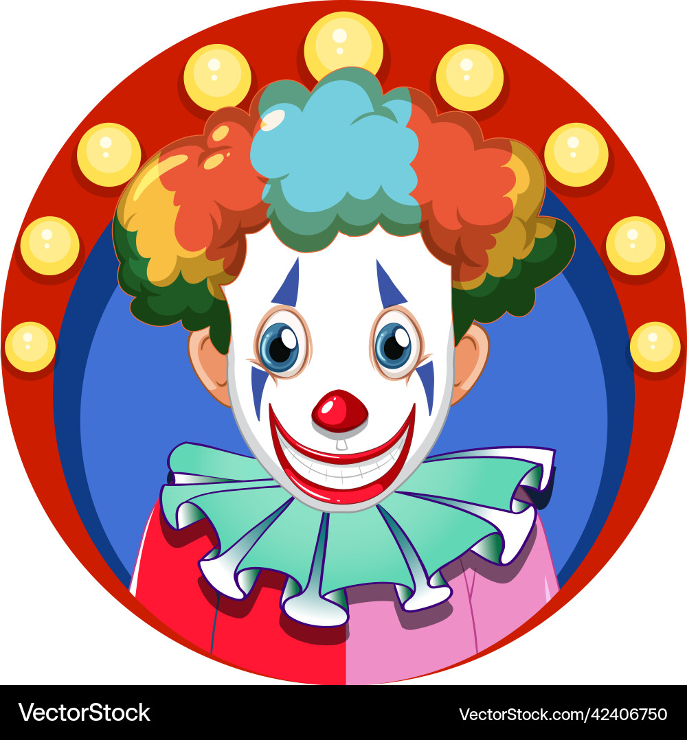 Cartoon clown with red nose vector image