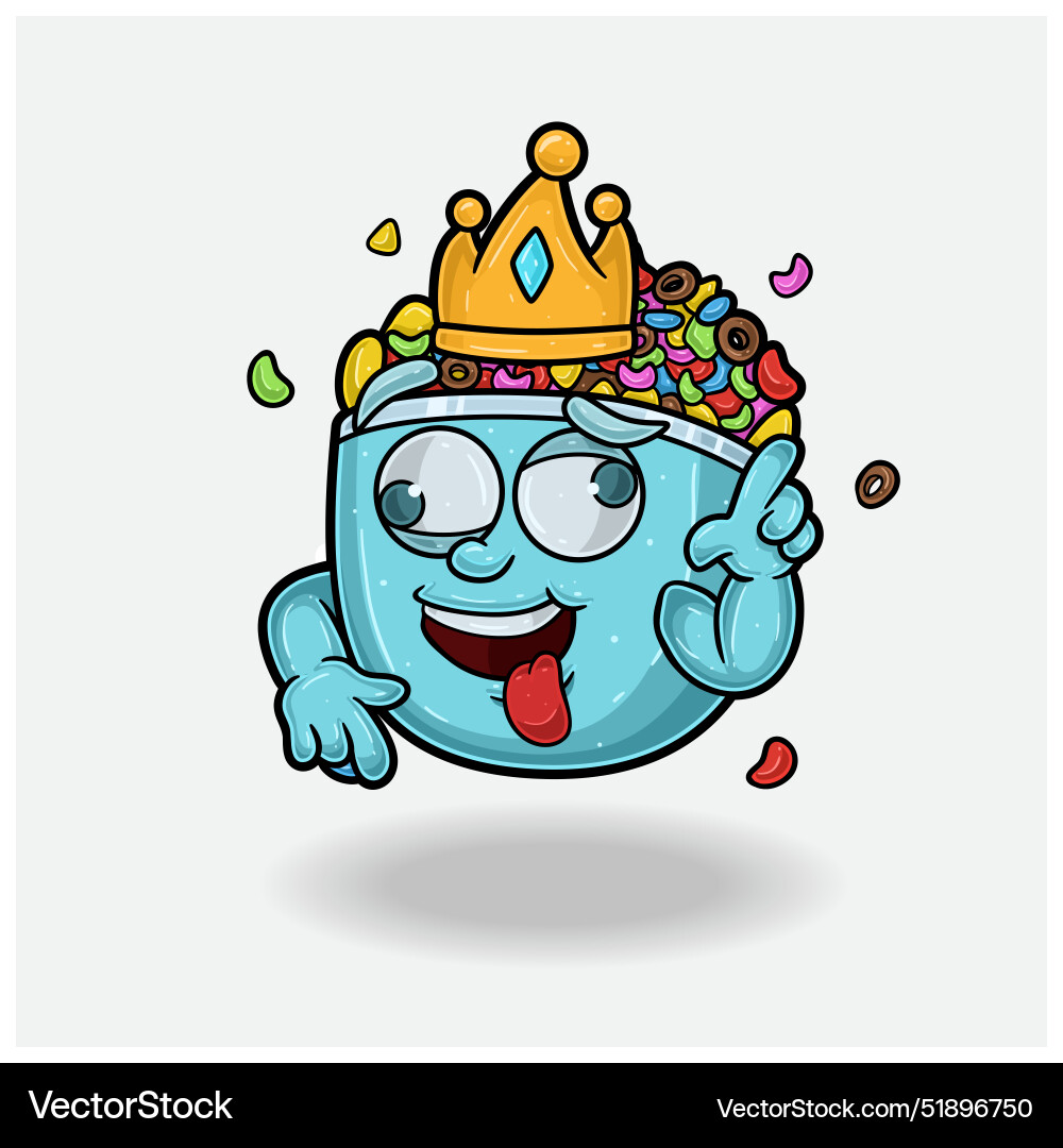 Cereals mascot cartoon with crazy expression Vector Image