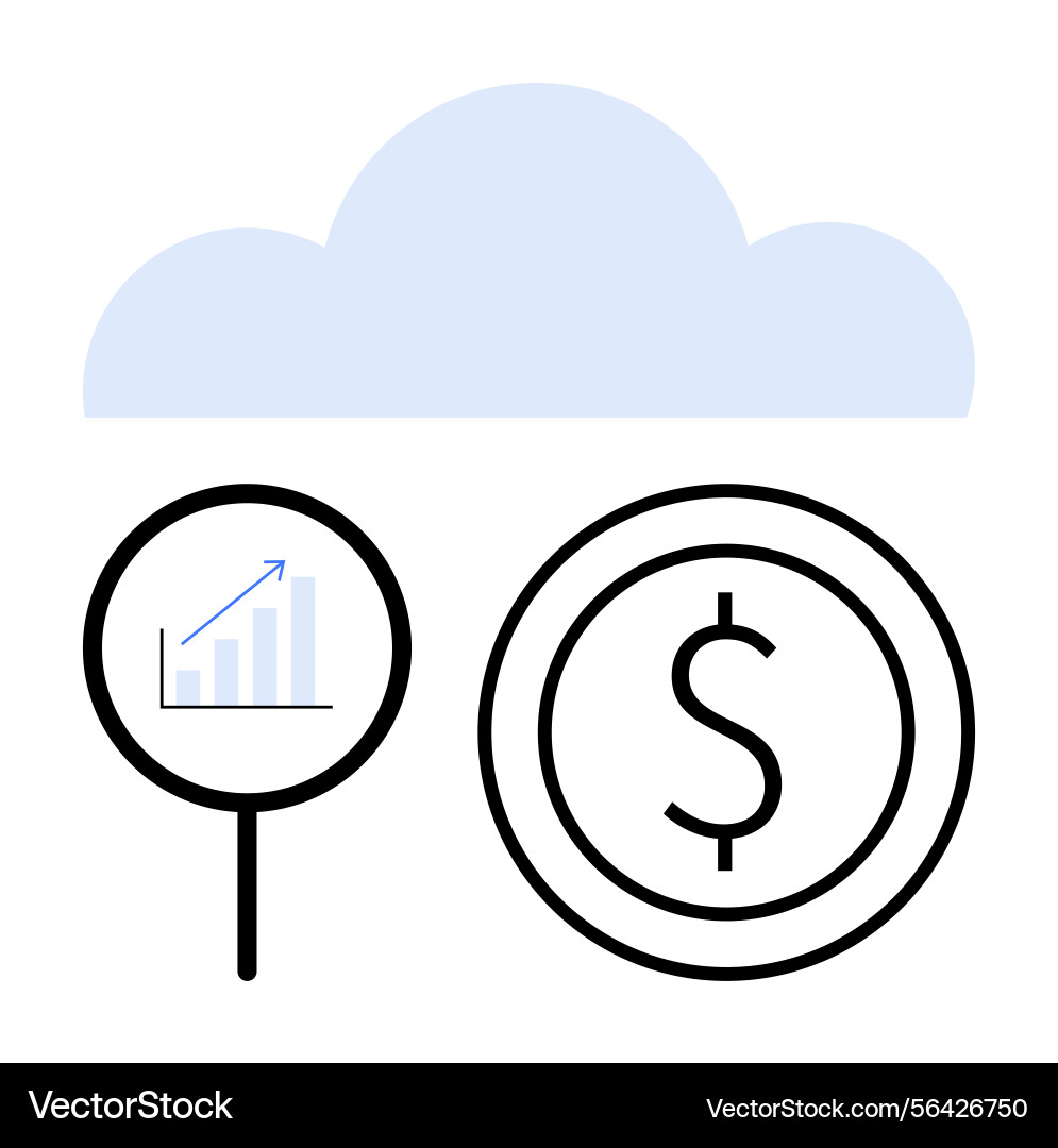 Cloud computing for financial analysis and data Vector Image