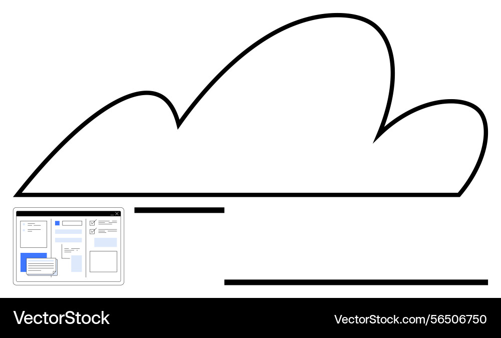 Cloud computing interface with minimal data Vector Image
