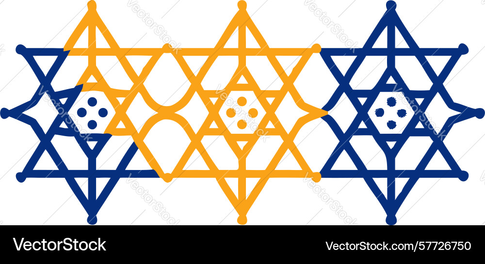 Gradient star of david geometric pattern vector image