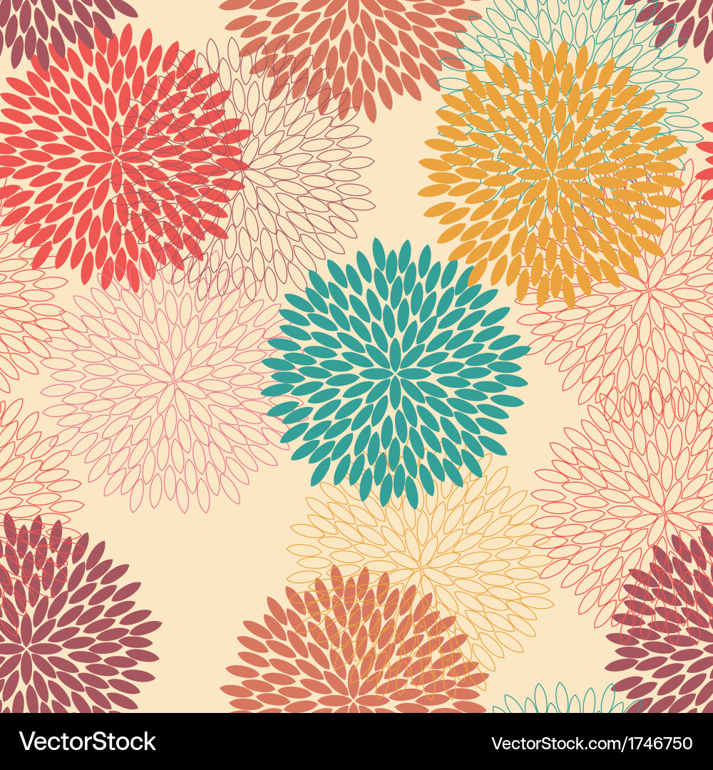 Retro Floral Seamless Pattern vector image