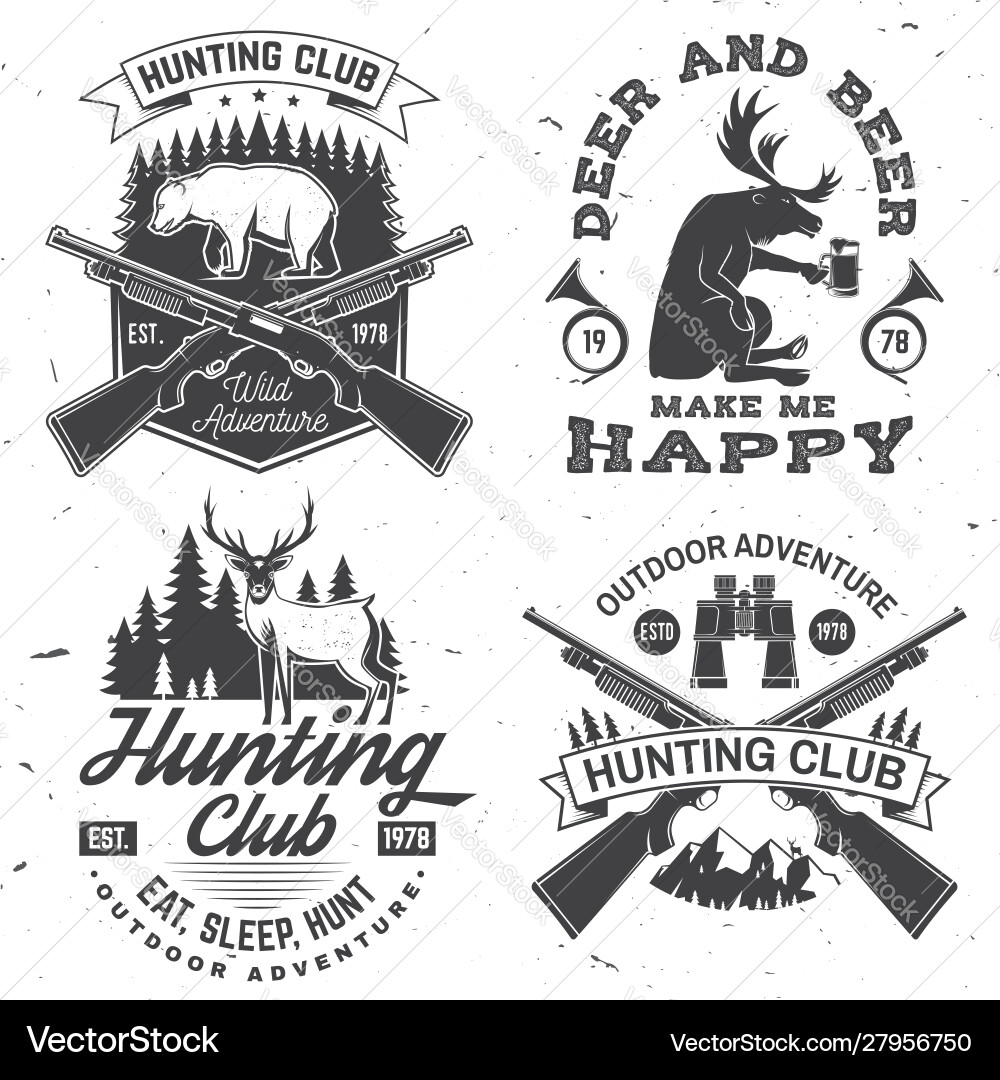 Set hunting club badge concept Set hunting club badge concept vector image