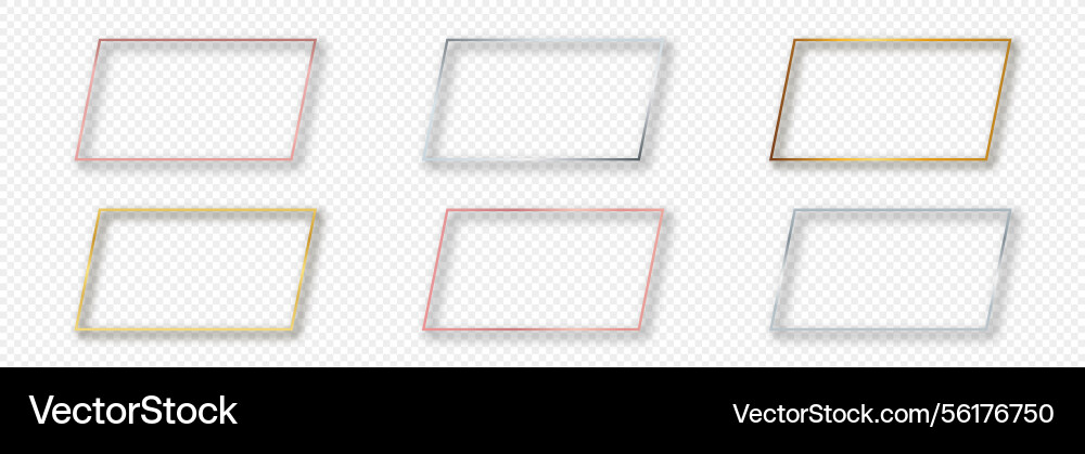 Set of six rectangular shape frames Set of six rectangular shape frames vector image