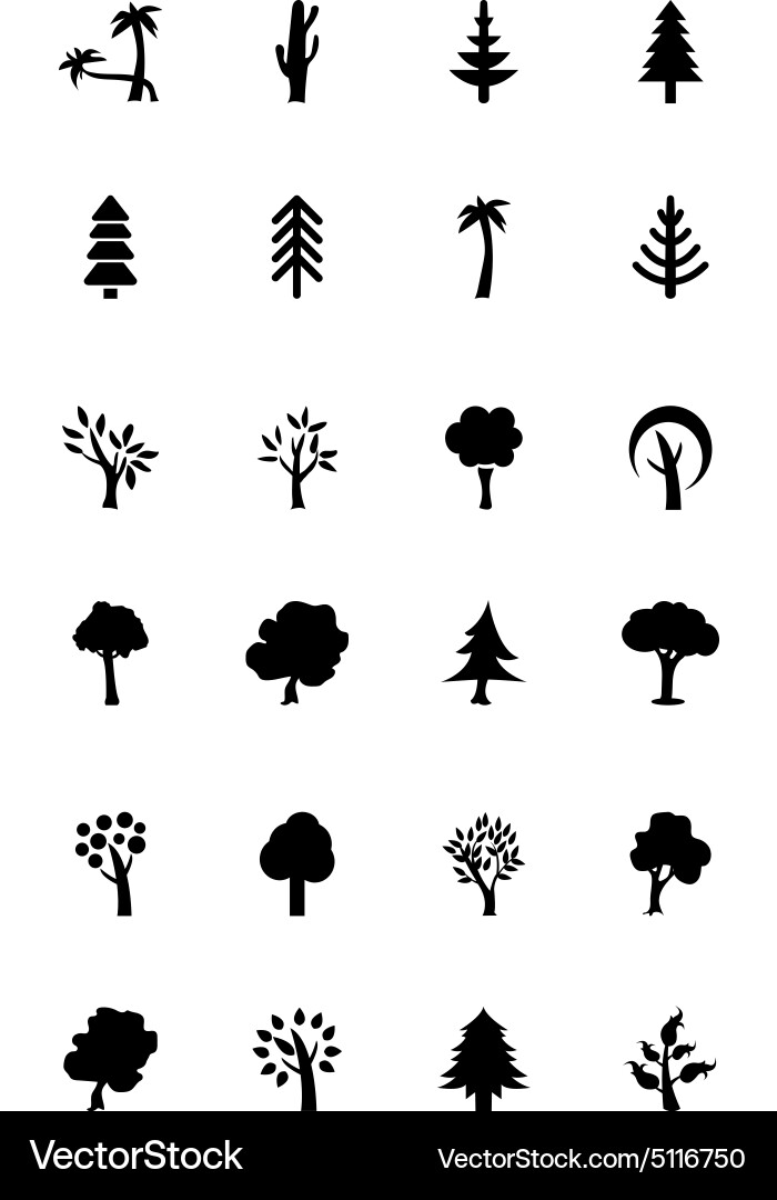 Tree Icon Set vector image