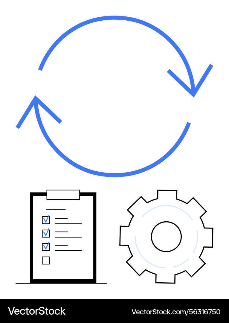 Workflow Process with Checklist vector image