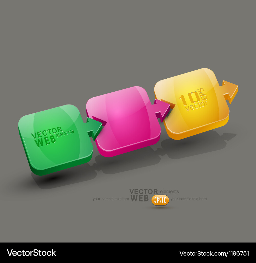 Colored arrows design element vector image