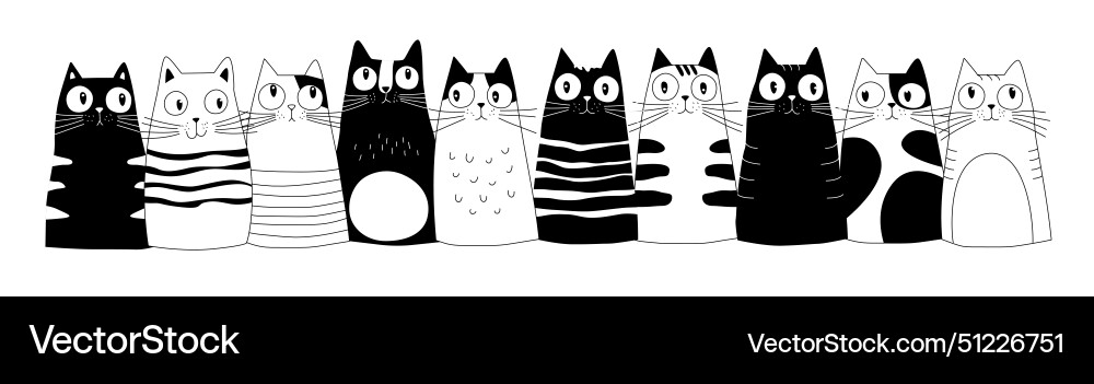Cute cat best friends cartoon or kitten Cute cat best friends cartoon or kitten vector image