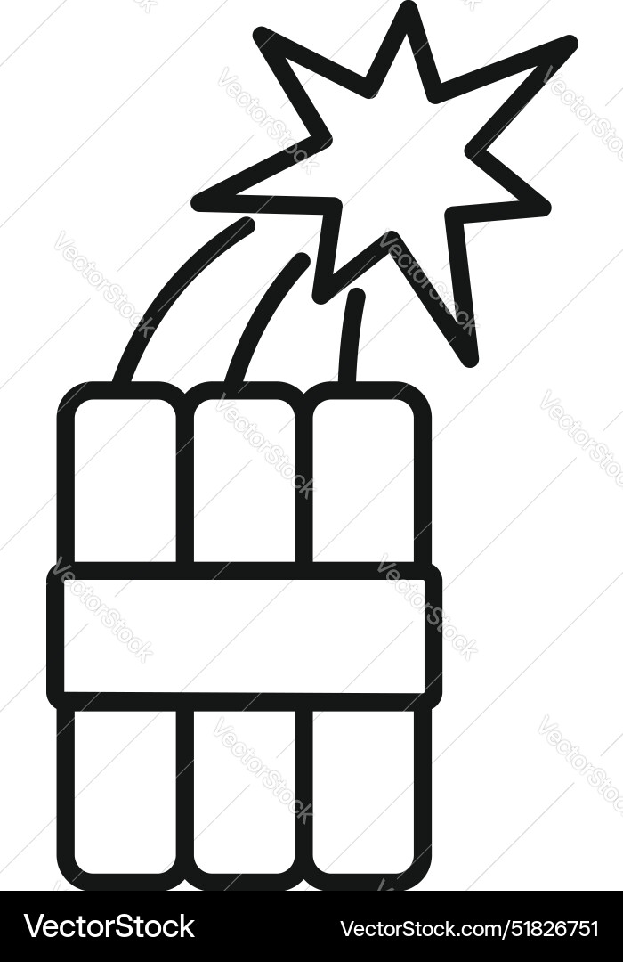 Dynamite exploding with burning wick and sparkles Dynamite exploding with burning wick and sparkles vector image