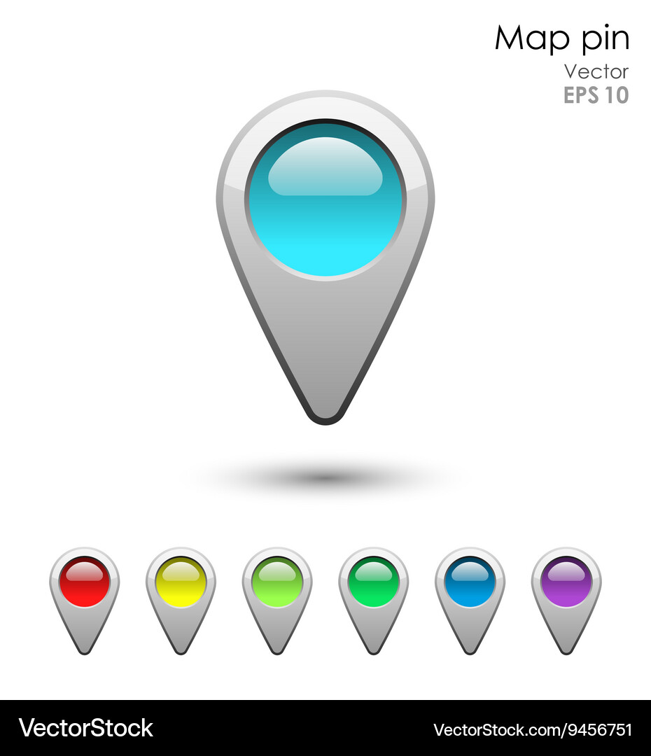 Glossy map pointer set Vector Image