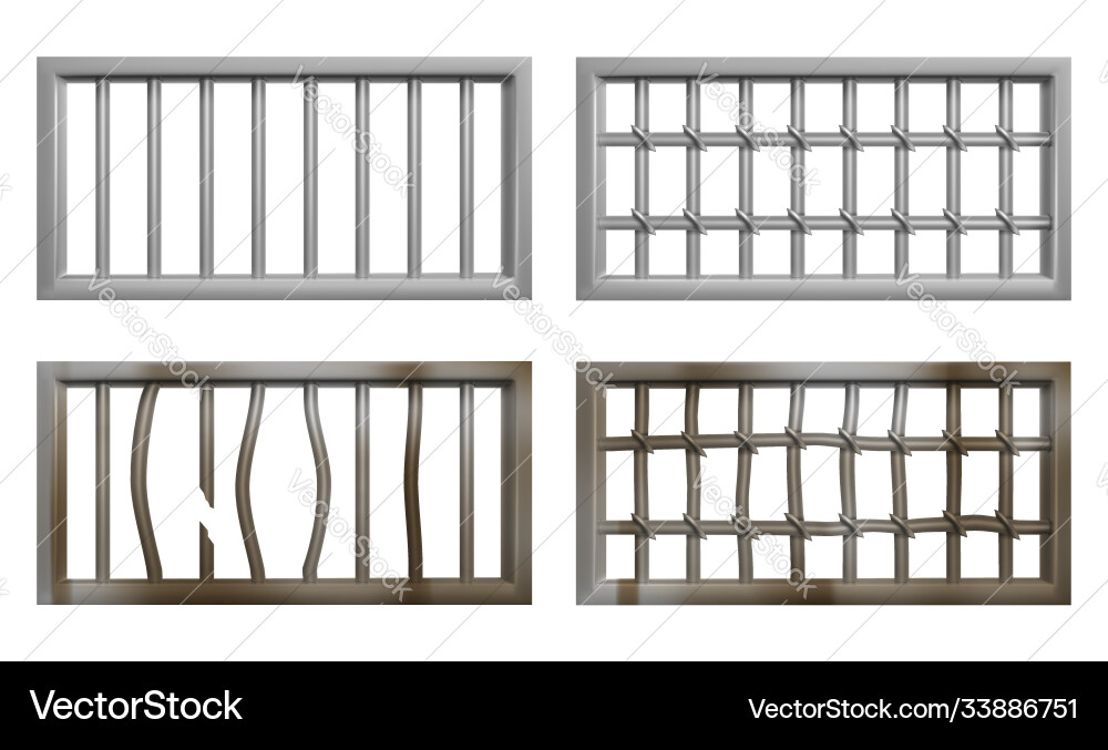 Prison Window with Rusty Bars vector image