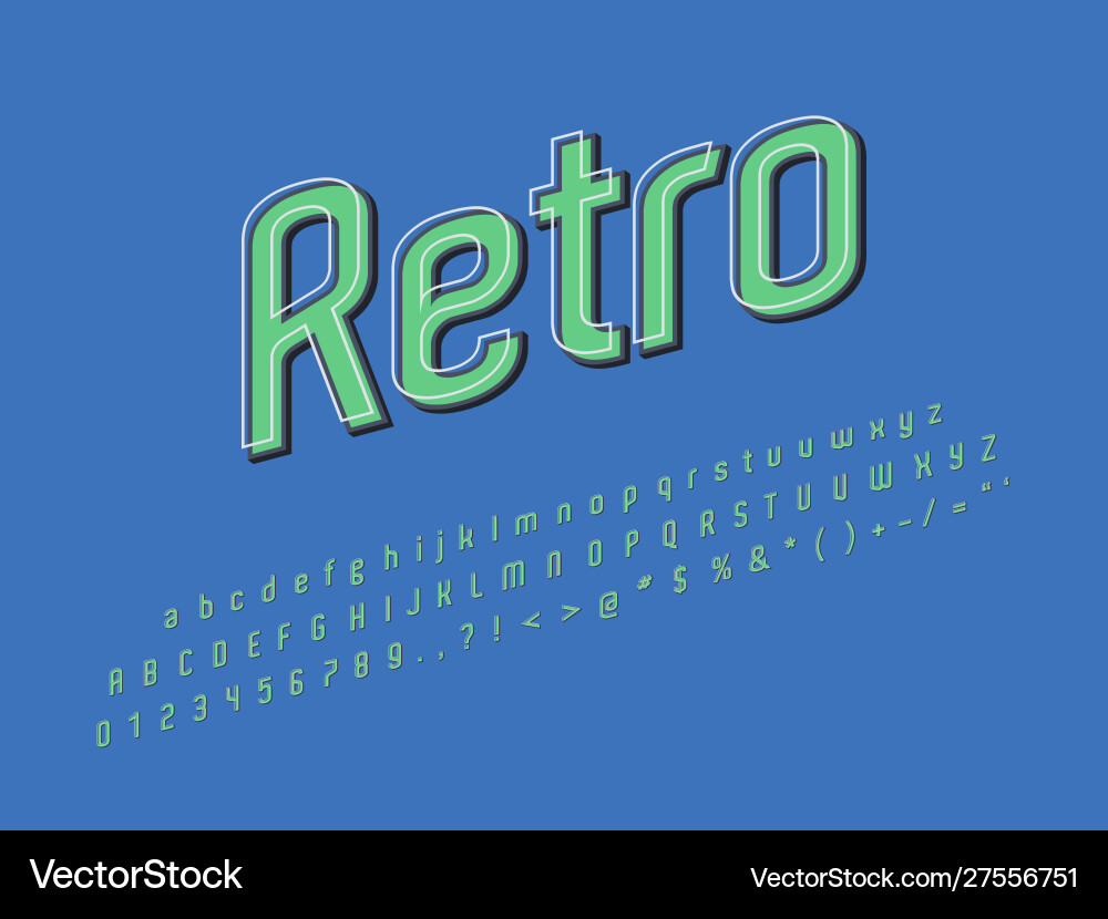 Retro Schriftart und Alphabet Stock Retro Schriftart und Alphabet Stock vektorbild