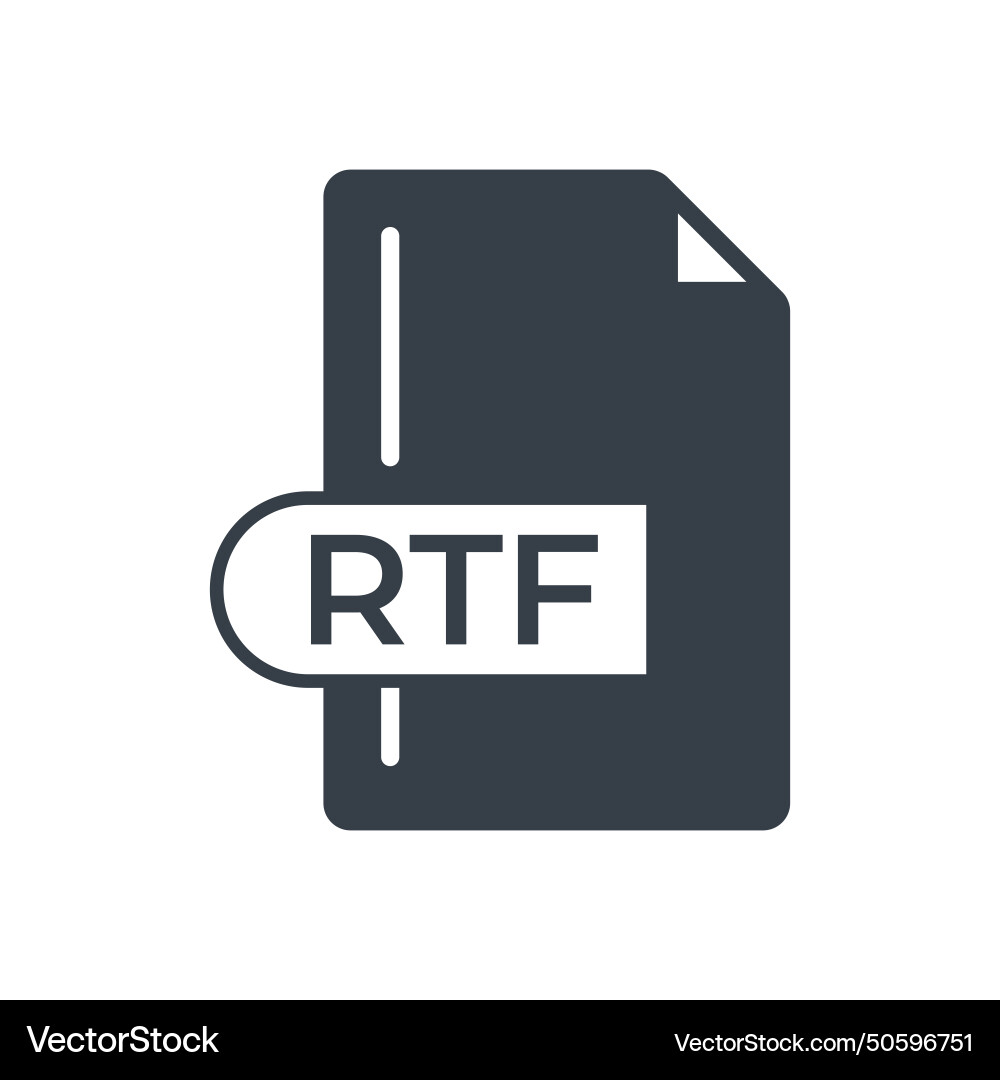 Rtf file format icon extension filled Vector Image