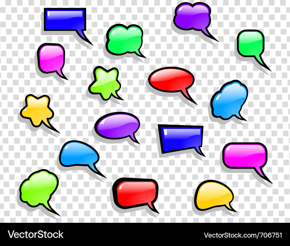 Shiny speech bubbles set Vector Image