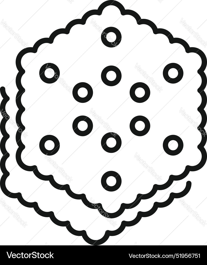 Square cracker with holes lying on another Square cracker with holes lying on another vector image