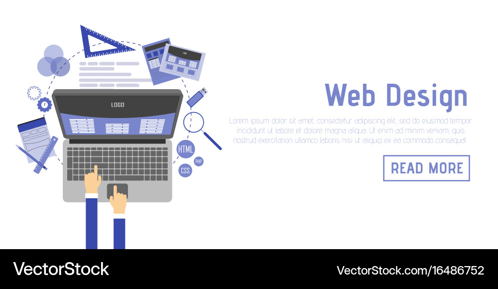 Abstract flat of web design and development vector image