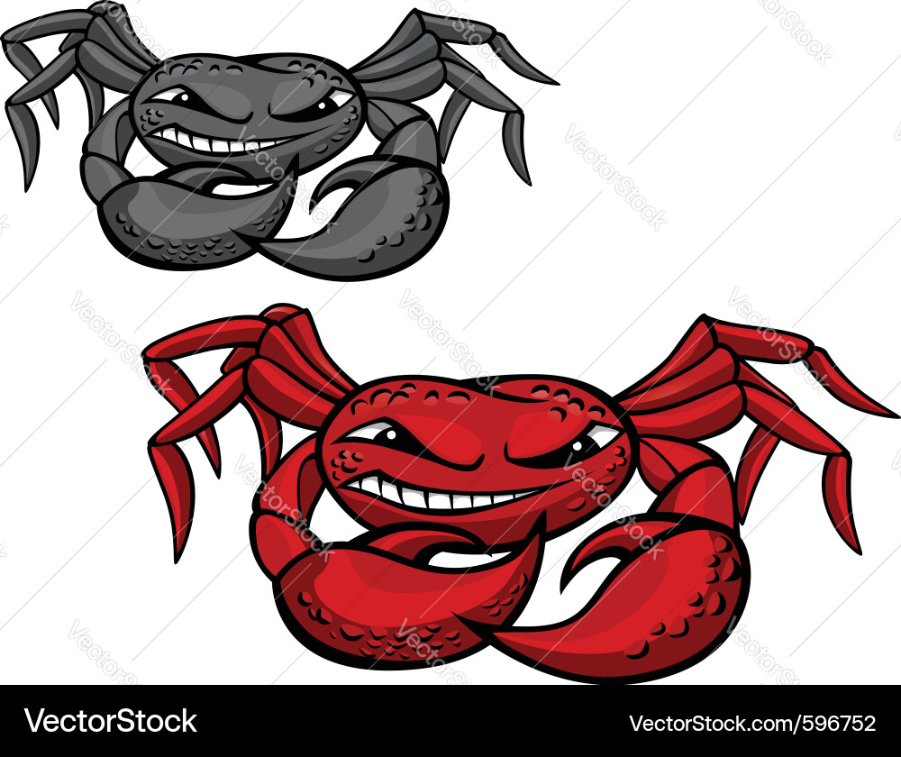 Aggressive Crab Mascot Vector Image