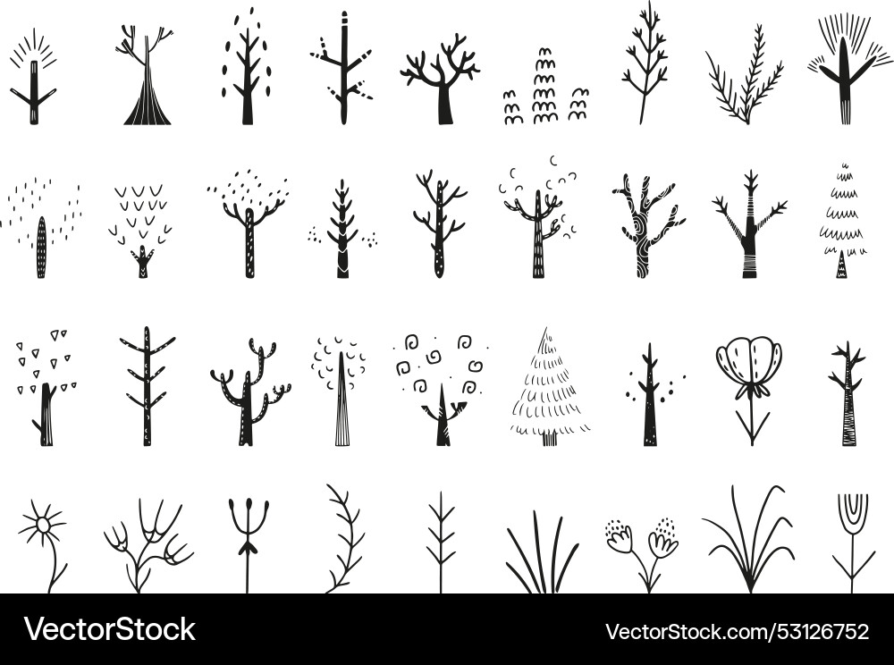 Botanical Branch & Leaf Pattern Vector Image