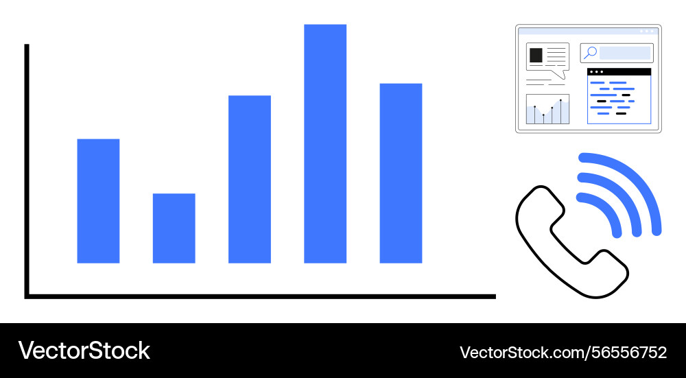 Business data analysis with bar graph web Business data analysis with bar graph web Vector Image
