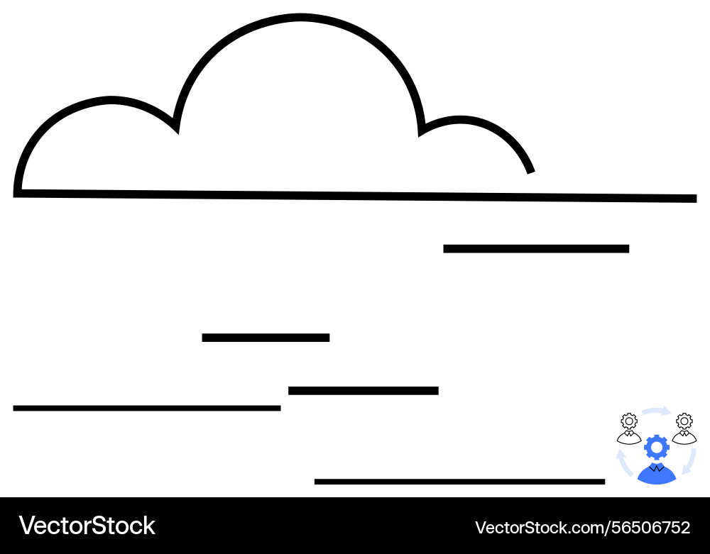 Cloud computing concept with abstract lines vector image