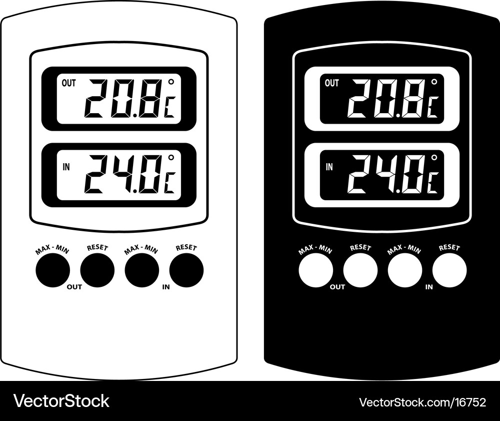Digital Thermometer Display Vector Image