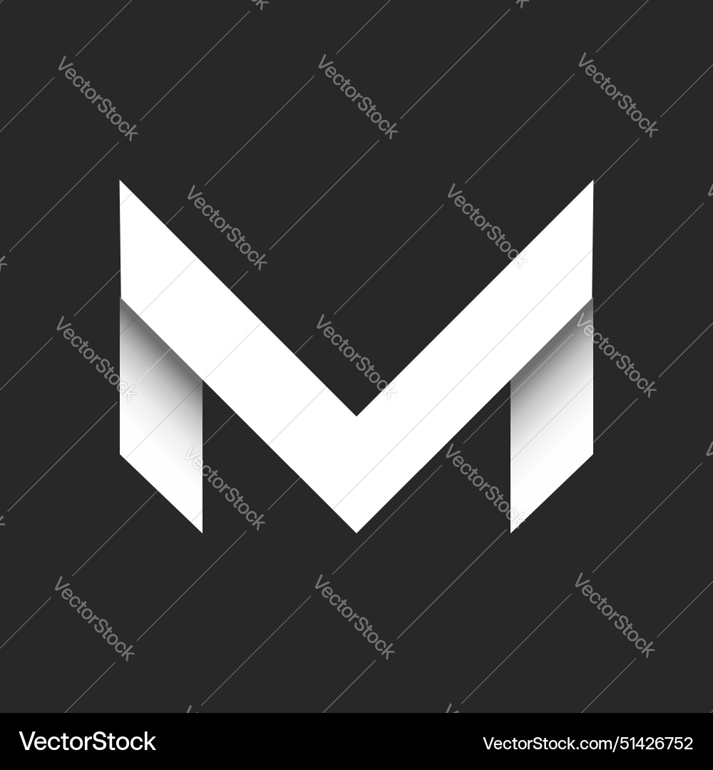 Letter m monogram initial logo with lines sharp Letter m monogram initial logo with lines sharp vector image